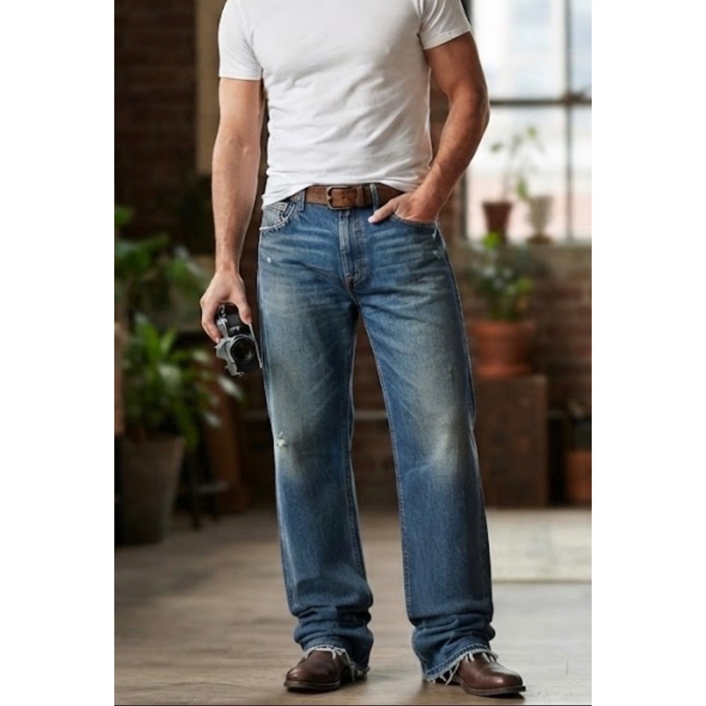Levis 569 Loose Straight Leg Jeans Mens 44x32 Medium Wash Blue Denim 44 x 32